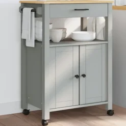 vidaXL Köksö>Köksvagn MONZA 60x40x88,5 cm massivt furu