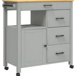 vidaXL Köksö>Köksvagn MONZA 84x40x88,5 cm massivt furu