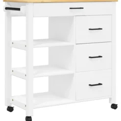 vidaXL Köksö>Köksvagn MONZA 84x40x88,5 cm massivt furu