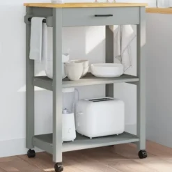 vidaXL Köksö>Köksvagn MONZA 60x40x88,5 cm massivt furu