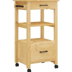vidaXL Köksö>Köksvagn MONZA 48x40x88,5 cm massivt furu