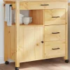 vidaXL Köksö>Köksvagn MONZA 84x40x88,5 cm massivt furu