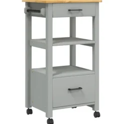 vidaXL Köksö>Köksvagn MONZA 48x40x88,5 cm massivt furu