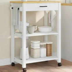 vidaXL Köksö>Köksvagn MONZA 60x40x88,5 cm massivt furu