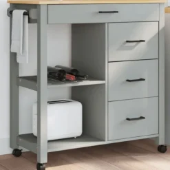 vidaXL Köksö>Köksvagn MONZA 84x40x88,5 cm massivt furu