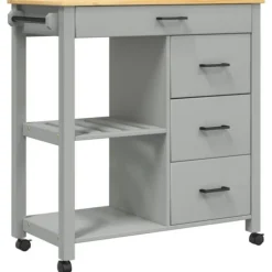 vidaXL Köksö>Köksvagn MONZA 84x40x88,5 cm massivt furu