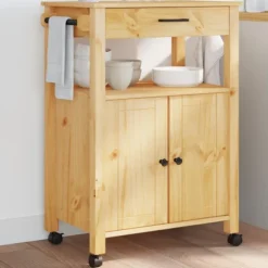 vidaXL Köksö>Köksvagn MONZA 60x40x88,5 cm massivt furu