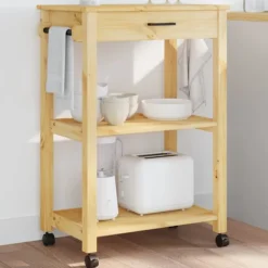 vidaXL Köksö>Köksvagn MONZA 60x40x88,5 cm massivt furu
