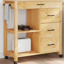 vidaXL Köksö>Köksvagn MONZA 84x40x88,5 cm massivt furu