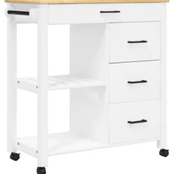 vidaXL Köksö>Köksvagn MONZA 84x40x88,5 cm massivt furu