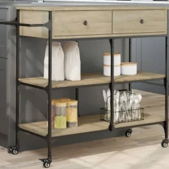 vidaXL Köksö>Köksvagn sonoma-ek 105x42x95 cm konstruerat trä