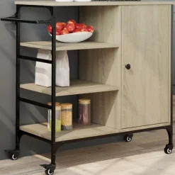 vidaXL Köksö>Köksvagn sonoma-ek 87,5x38,5x84,5 cm konstruerat trä