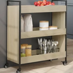 vidaXL Köksö>Köksvagn sonoma-ek 70x30x82 cm konstruerat trä