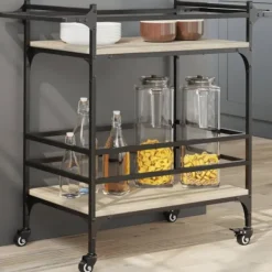 vidaXL Köksö>Köksvagn sonoma-ek 82x40x78,5 cm konstruerat trä