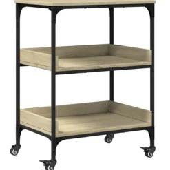 vidaXL Köksö>Köksvagn sonoma-ek 60x41x80,5 cm konstruerat trä