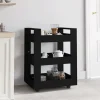 vidaXL Köksö>Köksvagn svart 60x45x80 cm konstruerat trä