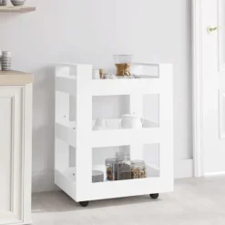 vidaXL Köksö>Köksvagn vit 60x45x80 cm konstruerat trä