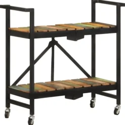 vidaXL Köksö>Köksvagn 87x36x81 cm massivt återvunnet trä