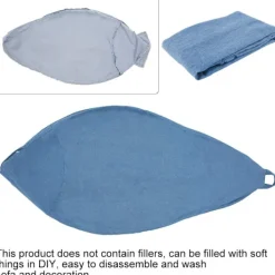 Sittpuffar>Klassiskt Sittpuff Överdrag, Lat Sittpuff Förvaringsstol Överdrag utan Fyllning, Enfärgad Enkel Design Blå 100*120CM