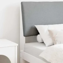 vidaXL Sängar>Klädd sänggavel Ljusgrå 80 cm Massiv furu