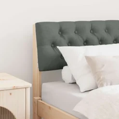 vidaXL Sängar>Klädd sänggavel Mörkgrå 75 cm Massiv furu