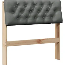 vidaXL Sängar>Klädd sänggavel Mörkgrå 75 cm Massiv furu