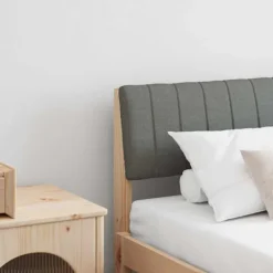 vidaXL Sängar>Klädd sänggavel Mörkgrå 180 cm Massiv furu