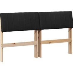 vidaXL Sängar>Klädd sänggavel Svart 135 cm Massiv furu
