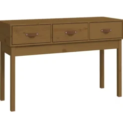 vidaXL Småbord>Konsolbord honungsbrun 114x40x75 cm massiv furu