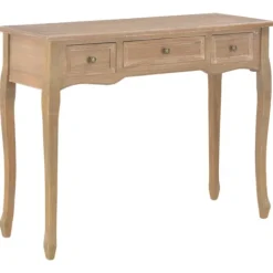 vidaXL Småbord>Konsolbord med 3 lådor brun