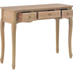 vidaXL Småbord>Konsolbord med 3 lådor brun