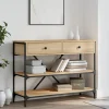 vidaXL Småbord>Konsolbord med lådor och hyllor sonoma-ek konstruerat trä