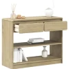 vidaXL Småbord>Konsolbord SAUDA ek 89,5x36,5x73 cm massiv furu