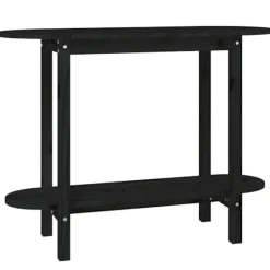 vidaXL Småbord>Konsolbord svart 110x40x80 cm massiv furu