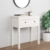 vidaXL Småbord>Konsolbord vit 70x35x75 cm massiv furu