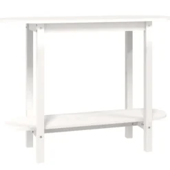 vidaXL Småbord>Konsolbord vit 110x40x80 cm massiv furu