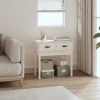 vidaXL Småbord>Konsolbord vit 76,5x40x75 cm massiv furu