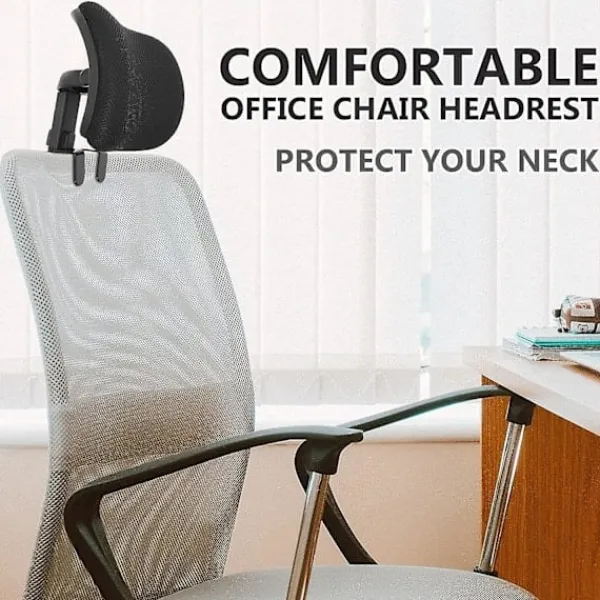 Glad Kontorsmöbler>Kontorsstol Nackstöd Fäste Universellt Nackkudde Klädd Justerbar Höjd Vinkel Svart och svart Black and black