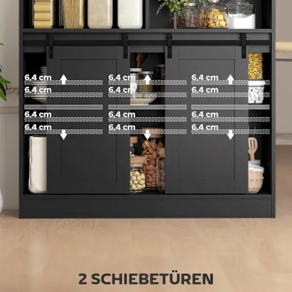 Northio Köksö>Konvertibelt L-format barbord, svart MDF, gott om förvaring