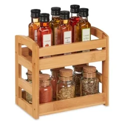 B2X Hyllor>Kryddhylla i bambu med 2 hyllor