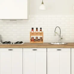 B2X Hyllor>Kryddhylla i bambu med 2 hyllor