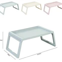 Småbord>Laptop Sängbricka Bord Vikbart Sängbord Frukostservering Hem Sovrum Beige 68.00X35.80X27.50CM 1Set-WELLNGS