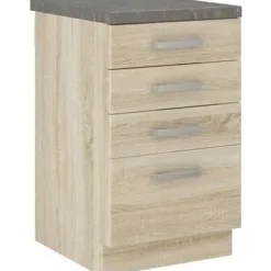 Byråer>4-lådor lågskåp med bänkskiva - - L 40 x D 51,6 x H 85 cm - LASSEN