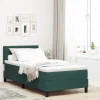 vidaXL Sängar>LED Box Säng med madrass Mörkgrön 90 x 200 cm Sammet