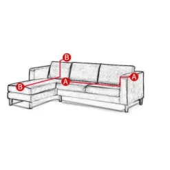 Soffor>L-format hörnsofföverdrag, glaserad bomull, skyddsöverdrag för 3+2-sitsmöbler (vinröd)