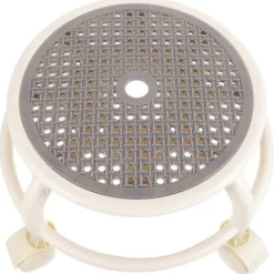 Pallar>Låg Pall Med Hjul Snurrbar Rullpall Liten Pall Rund Låg Pall För Pedikyr 35X35cm