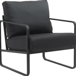 BellaFurn Fåtöljer>Lounge Chair Relax Chair - Bekvämt sittposition, metallram - Artificiellt läder eller tyg | Färg: Svart | Material: Artificiellt läder