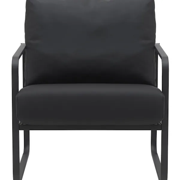 BellaFurn Fåtöljer>Lounge Chair Relax Chair - Bekvämt sittposition, metallram - Artificiellt läder eller tyg | Färg: Svart | Material: Artificiellt läder