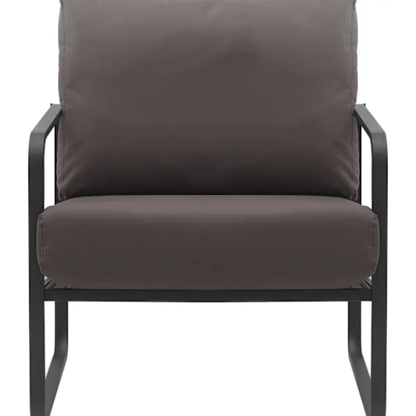 BellaFurn Fåtöljer>Lounge Chair Relax Chair - Bekvämt sittposition, metallram - Artificiellt läder eller tyg | Färg: Brun | Material: Artificiellt läder