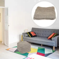 Sittpuffar>Lounge Kuddar Golv Fotpall Puffar Sittande Fyrkantig Puff Fotstöd Puff Bohemisk Ottoman Puff Fotpall 42X42X33CM